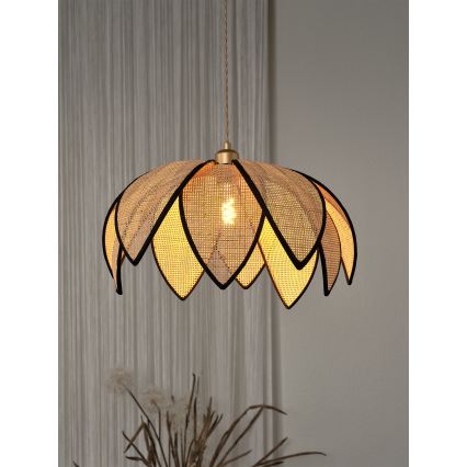 Osram - Pendelleuchte mit Kabelaufhängung DECOR RATTAN 1xE27/15W/230V Ø 48 cm beige/schwarz