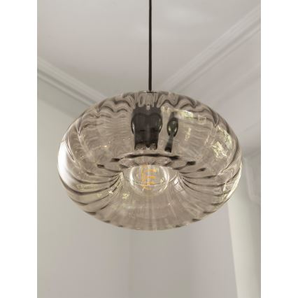 Osram - Pendelleuchte mit Kabelaufhängung DECOR SMOKE 1xE27/12W/230V Ø 28 cm schwarz/rauchgrau