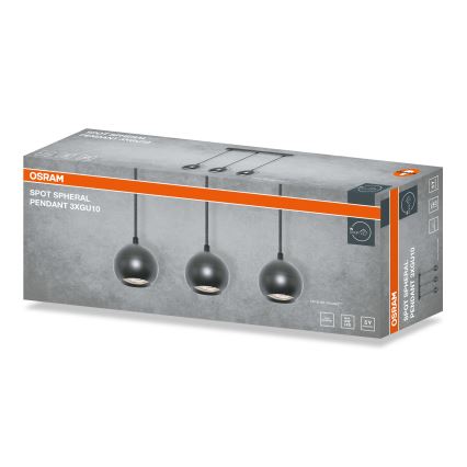 Osram - Pendelleuchte SPOT SPHERAL 3xGU10/6W/230V schwarz