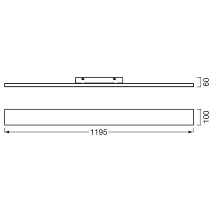 Osram - PLANON aufgesetztes LED Panel LED/30W/230V 3000K 10x120 cm weiß