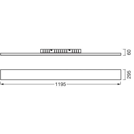 Osram - PLANON LED Aufbau-Panel/40W/230V 3000K 30x120 cm weiß