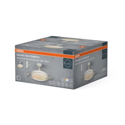 Osram - dimmbare LED-Deckenleuchte mit Ventilator PONIENTE LED/36W/230V 3000/4000/6500K + Fernbedienung