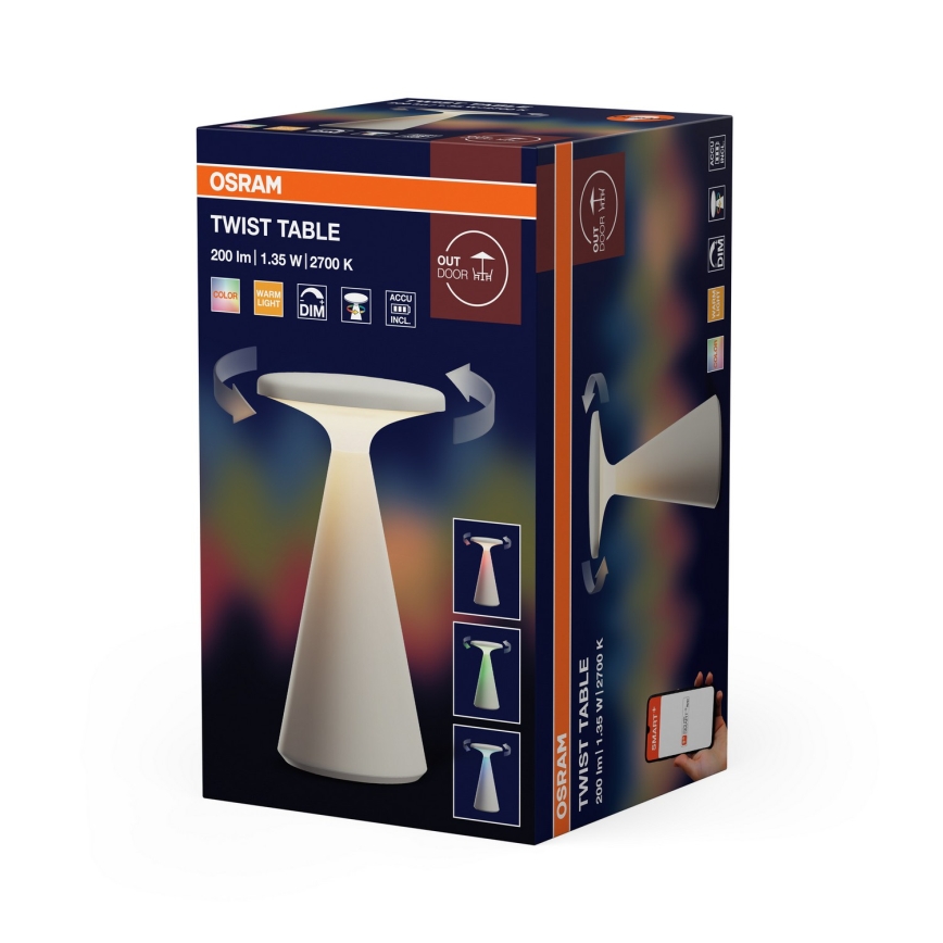 Osram - LED RGB dimmbar, mit Touch-Bedienung, wiederaufladbar, Outdoor-Tischleuchte SMART+ TWIST LED/1,35W/3,7V 1800 mAh IP44