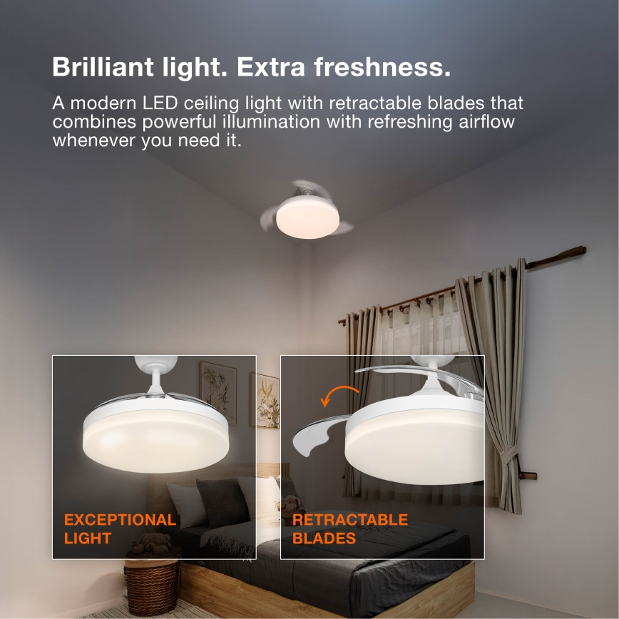 Osram - LED RGB dimmbare Deckenleuchte mit Ventilator CIERZO LED/35W/230V 3000-6500K + Fernbedienung