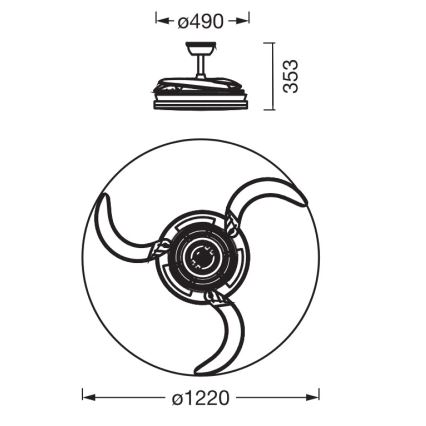 Osram - LED RGB dimmbare Deckenleuchte mit Ventilator CIERZO LED/35W/230V 3000-6500K + Fernbedienung