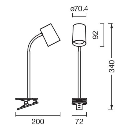 Osram - Schreibtischlampe mit Klemme DESK LINE 1xGU10/9W/230V grau