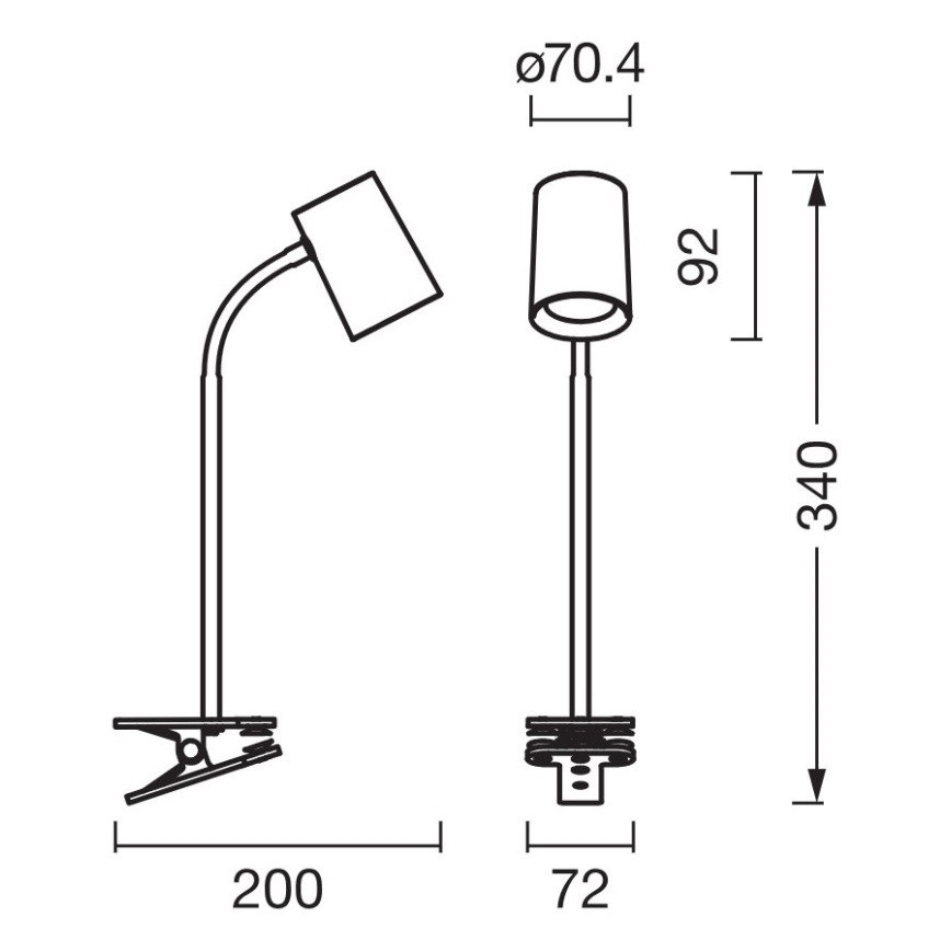 Osram - Schreibtischlampe mit Klemme DESK LINE 1xGU10/9W/230V weiß