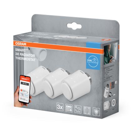 Osram - SET 3x SMART+ Thermostatkopf (je 3x AA), WLAN