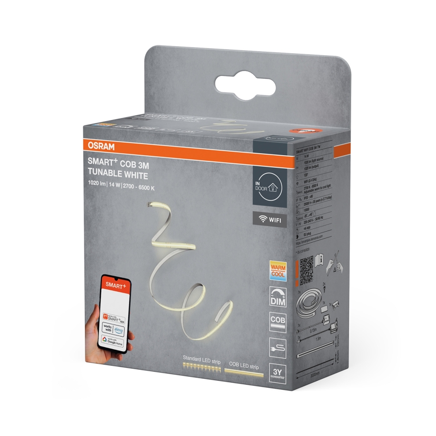 Osram - SMART+ COB dimmbarer LED-Streifen 3 m LED/14 W/230 V 2700-6500 K WLAN