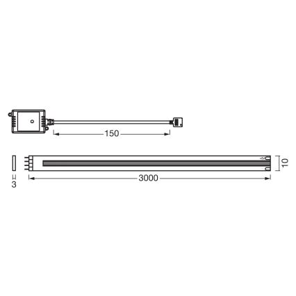 Osram - SMART+ COB dimmbarer LED-Streifen 3 m LED/14 W/230 V 2700-6500 K WLAN