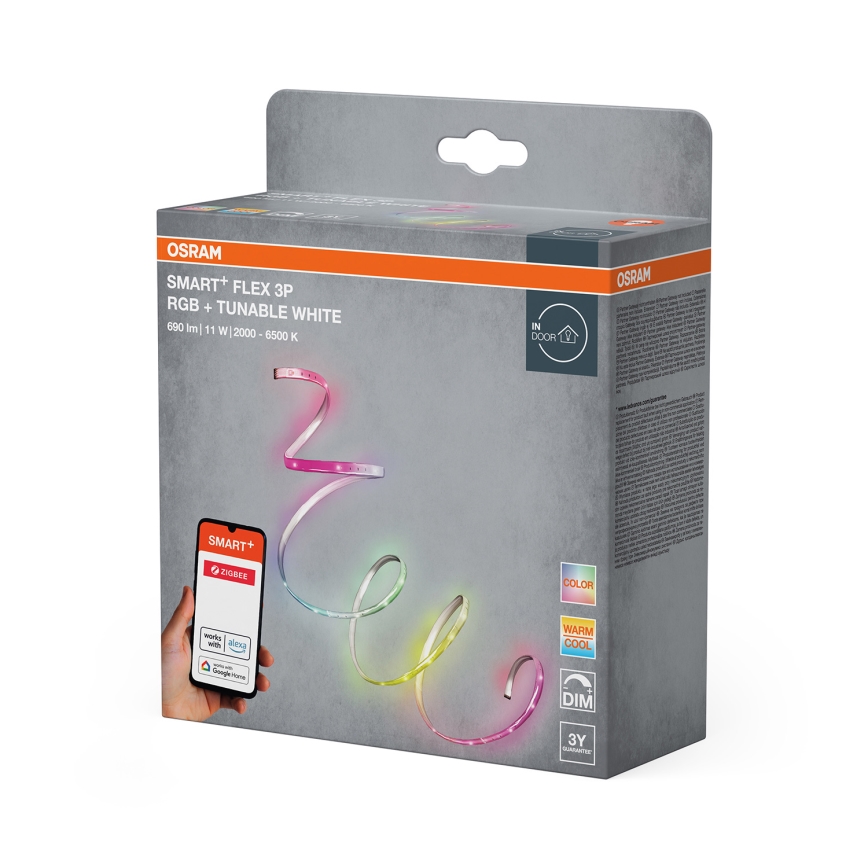Osram - SMART+ FLEX dimmbarer RGB+TW LED‑Streifen, 1,8 m, 11 W, 230 V, 2000–6500 K