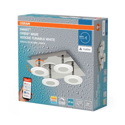 Osram - dimmbare LED-Badezimmer-Deckenleuchte SMART+ WAVE LED/24W/230V 3000-6500K IP44 Wi-Fi