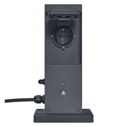 Osram - Smarte Außen-Steckdosen-Säule mit 2 SCHUKO-Steckdosen und Wi-Fi-Repeater, IP44