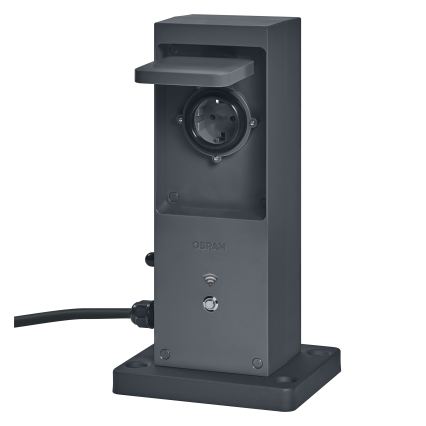 Osram - Smarte Außen-Steckdosen-Säule mit 2 SCHUKO-Steckdosen und Wi-Fi-Repeater, IP44