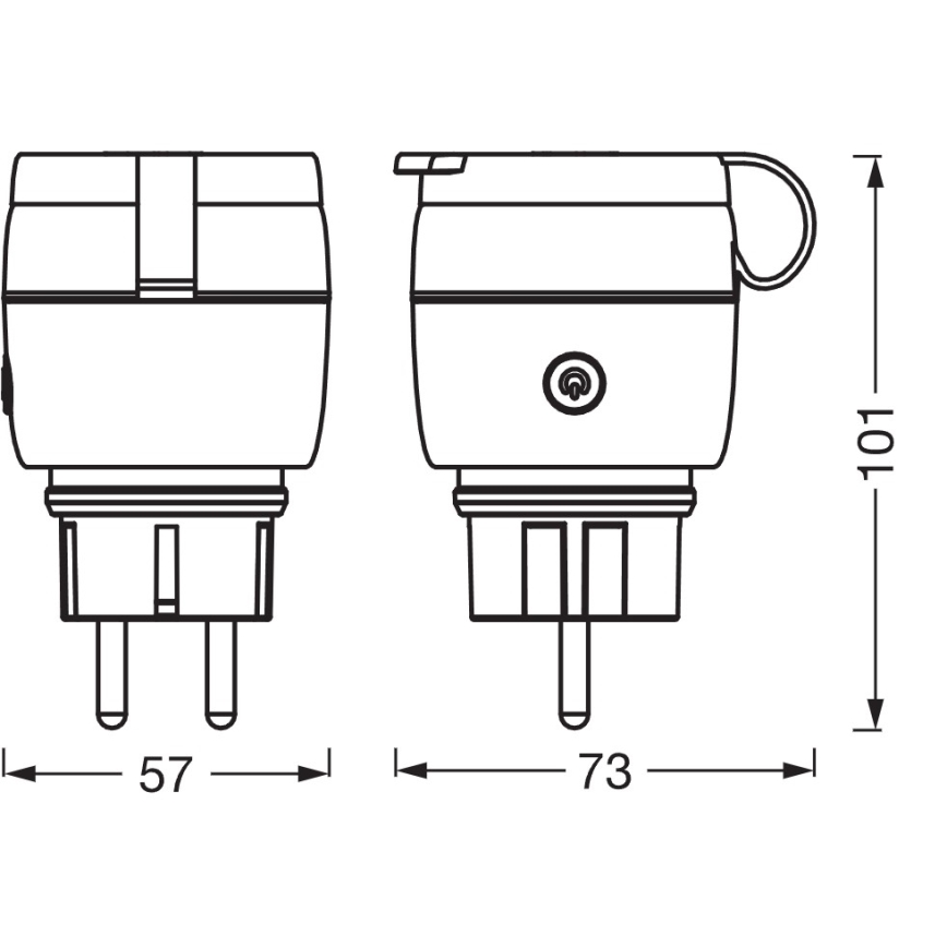 Osram - Smarte Außensteckdose SMART+ MATTER SCHUKO 3680W/230V/16A IP44 Wi-Fi