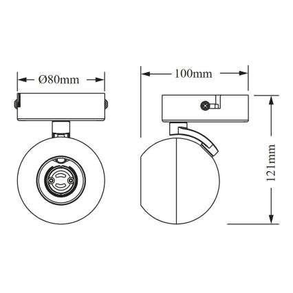 Osram - Spotleuchte SPOT SPHERAL 1xGU10/6W/230V schwarz