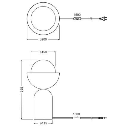 Osram - Tischlampe DECOR BOWL 1xE14/25W/230V schwarz