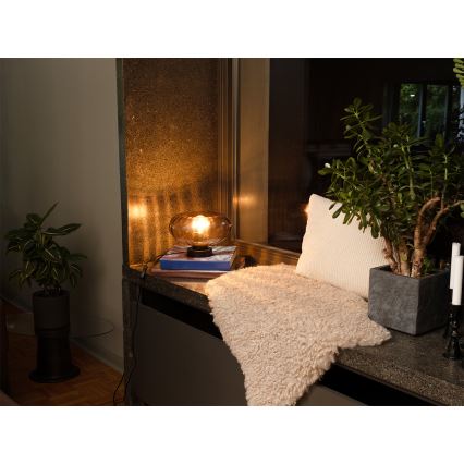 Osram - Tischlampe DECOR SMOKE 1xE27/12W/230V schwarz/rauchgrau