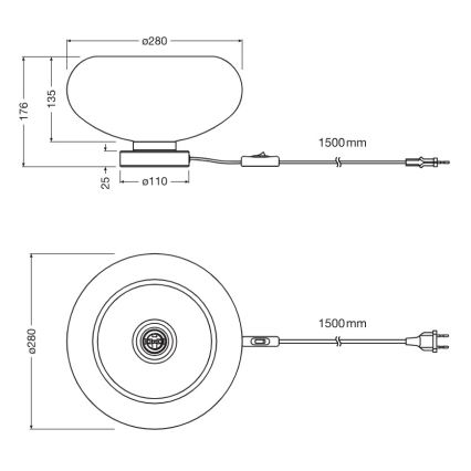 Osram - Tischlampe DECOR SMOKE 1xE27/12W/230V schwarz/rauchgrau