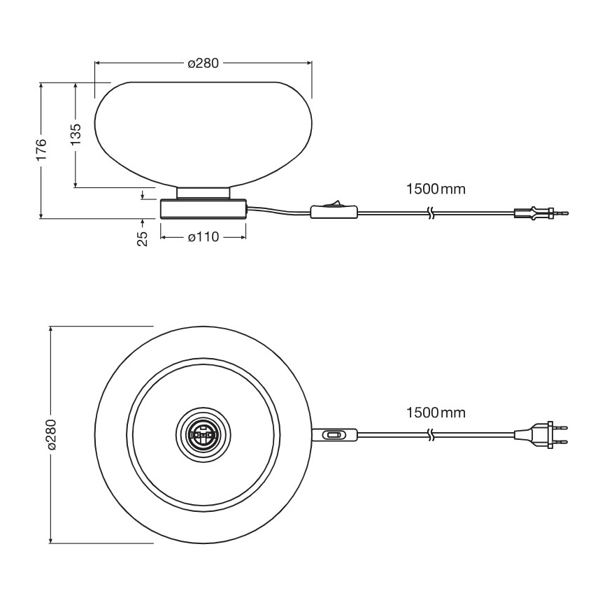 Osram - Tischlampe DECOR SMOKE 1xE27/12W/230V schwarz/rauchgrau