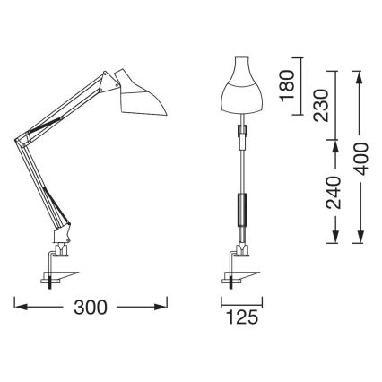 Osram - Tischlampe mit Klemme DESK LINE 1xE27/11W/230V weiß