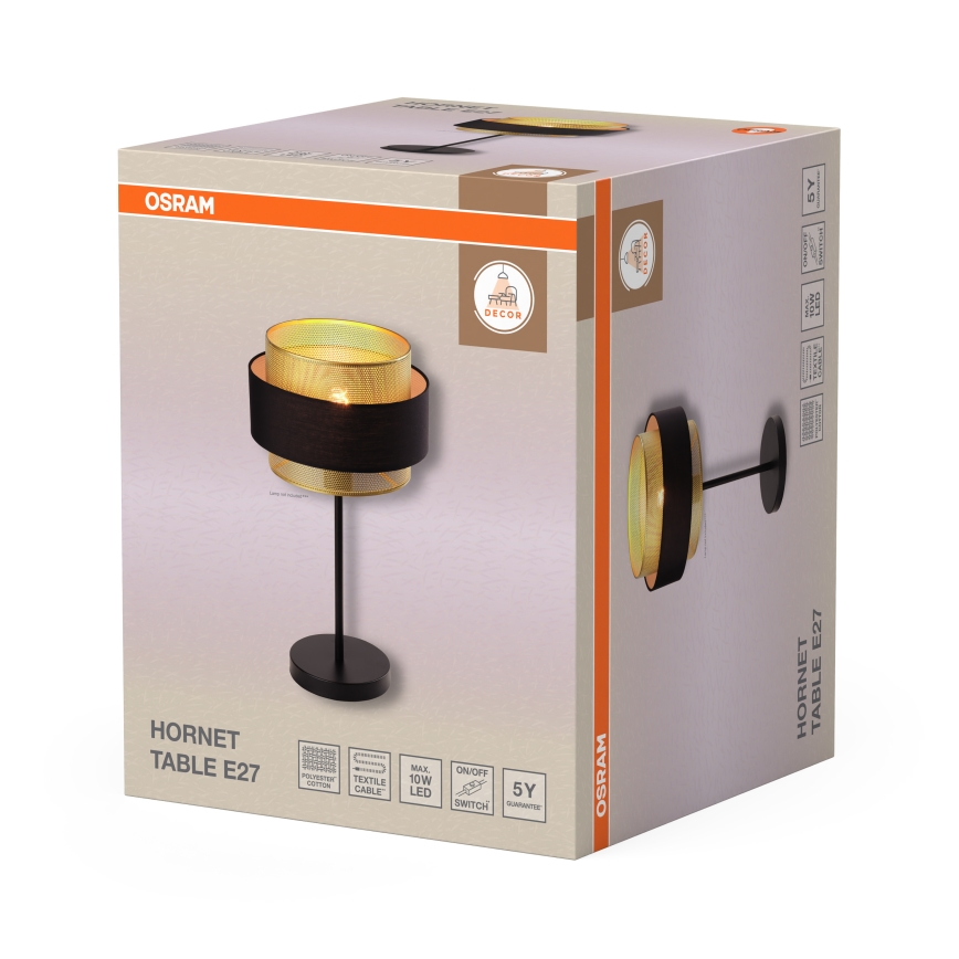 Osram - Tischleuchte DECOR HORNET 1xE27/10W/230V schwarz/gold