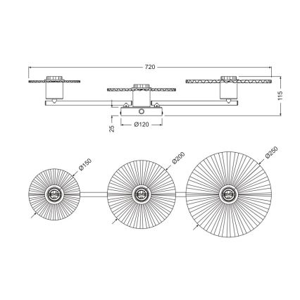 Osram - Wandleuchte PLISSEE 3xE27/15W/230V Anthrazit