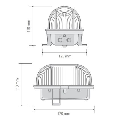 Outdoor-Deckenleuchte OVAL 1xE27/60W/230V IP44 braun