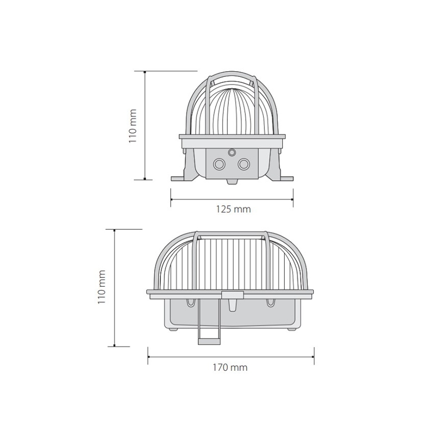 Outdoor-Deckenleuchte OVAL 1xE27/60W/230V IP44 braun