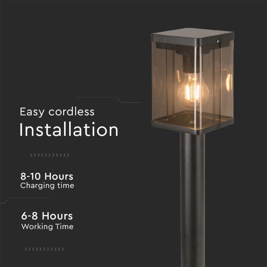 Outdoor-LED-Solarleuchte mit Sensor LED/2,5W/3,7V 3000K IP54 schwarz