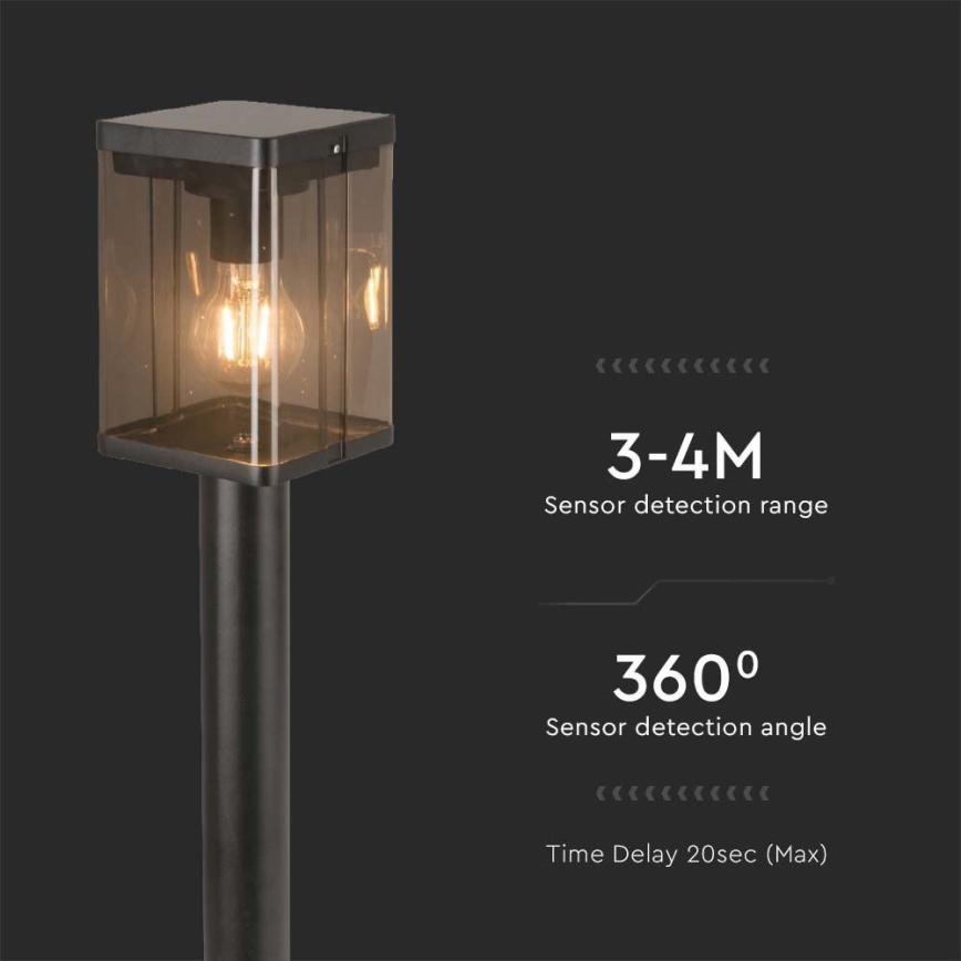 Outdoor-LED-Solarleuchte mit Sensor LED/2,5W/3,7V 3000K IP54 schwarz