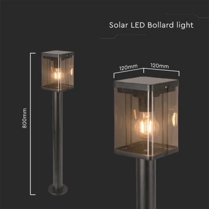 Outdoor-LED-Solarleuchte mit Sensor LED/2,5W/3,7V 3000K IP54 schwarz