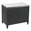 Outdoor-Modul Unterschrank für Grill 80x47x69 cm schwarz/Edelstahl