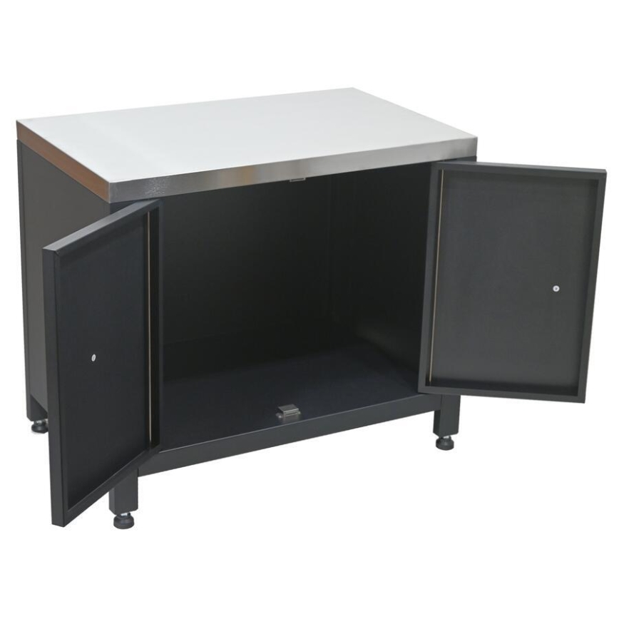 Outdoor-Modul Unterschrank für Grill 80x47x69 cm schwarz/Edelstahl