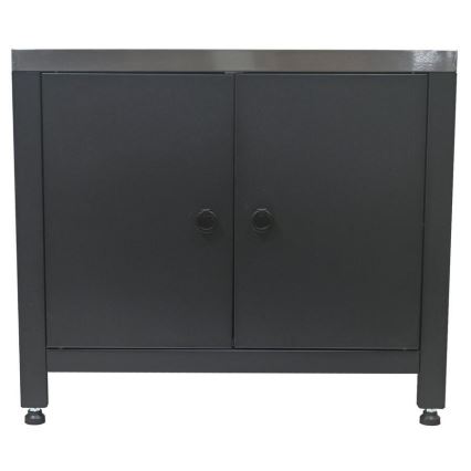 Outdoor-Modul Unterschrank für Grill 80x47x69 cm schwarz/Edelstahl