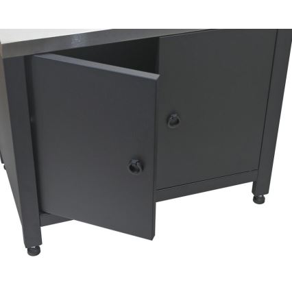 Outdoor-Modul Unterschrank für Grill 80x47x69 cm schwarz/Edelstahl