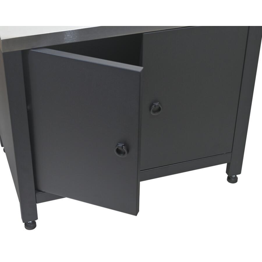 Outdoor-Modul Unterschrank für Grill 80x47x69 cm schwarz/Edelstahl