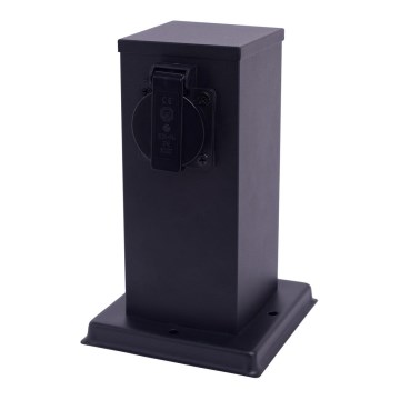 Outdoor-Steckdosensäule 1Z SCHUKO 230V IP44 20 cm schwarz