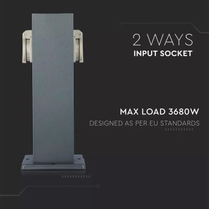 Outdoor-Steckdosensäule SCHUKO 2Z 230V IP44