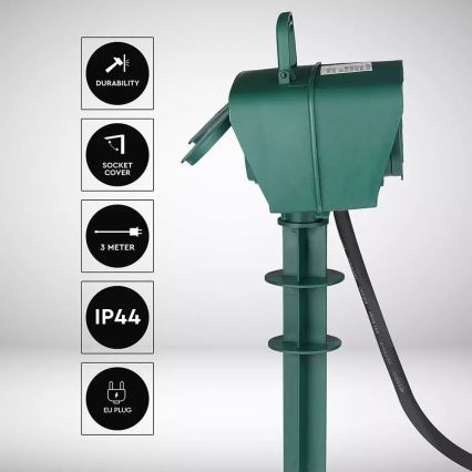 Outdoor-Steckdosensäule SCHUKO 4Z 230V IP44