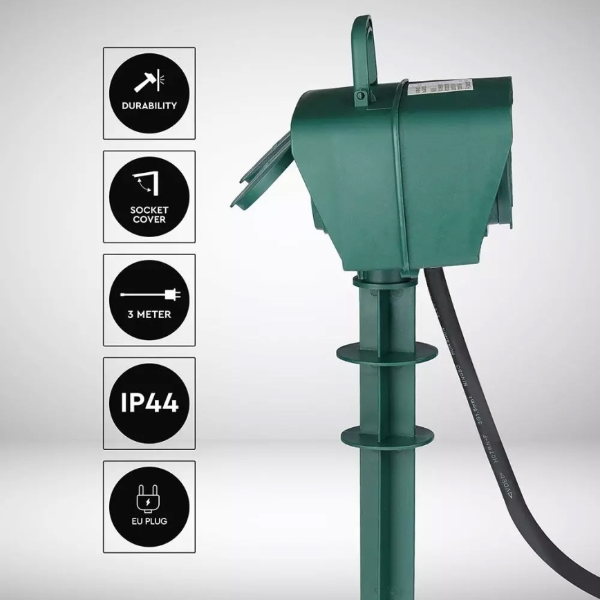 Outdoor-Steckdosensäule SCHUKO 4Z 230V IP44