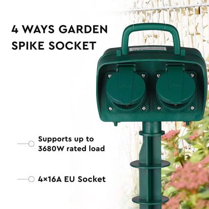 Outdoor-Steckdosensäule SCHUKO 4Z 230V IP44