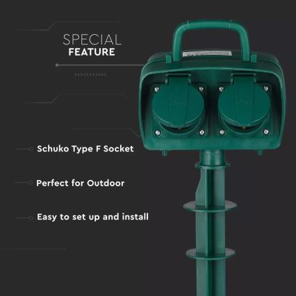 Outdoor-Steckdosensäule SCHUKO 4Z 230V IP44
