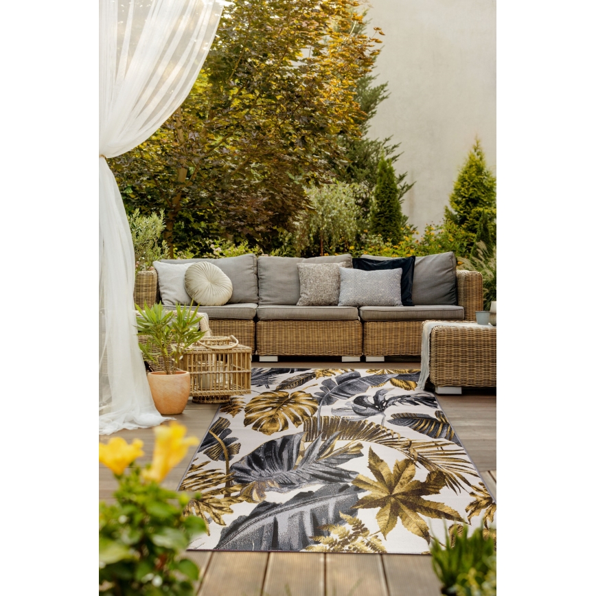 Outdoor-Teppich CAPPUCCINO 80x165 cm gold/grau/weiß