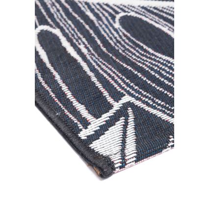 Outdoor-Teppich JUNGLE 160x220 cm schwarz/weiß, Blattmuster