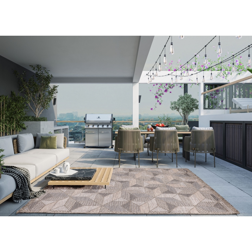 Outdoor-Teppich ORIA 160 x 220 cm, grau/beige