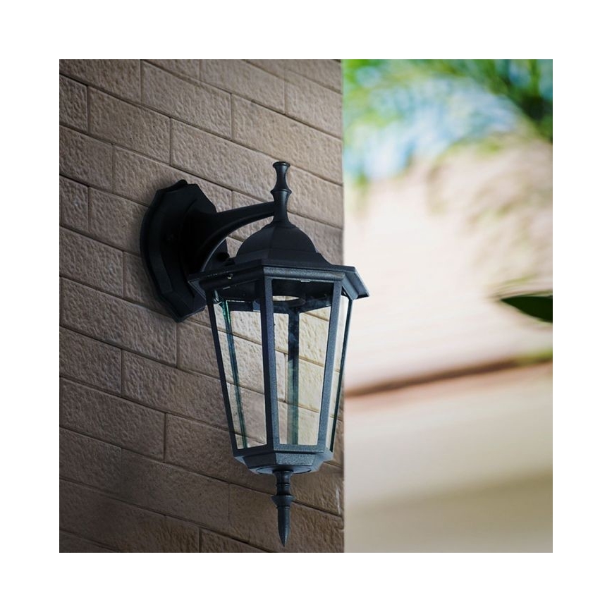 Outdoor-Wandlampe 1xE27/40W/230V IP44 schwarz