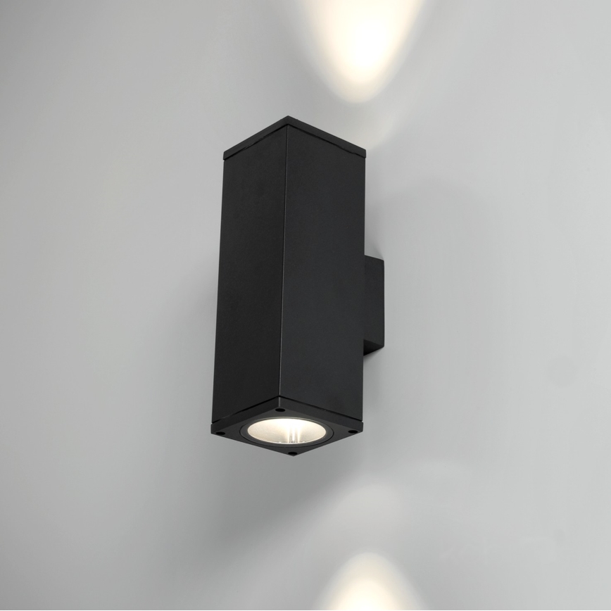 Outdoor-Wandleuchte 2xGU10/35W/230V IP54 eckig schwarz