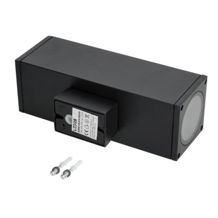 Outdoor-Wandleuchte 2xGU10/35W/230V IP54 eckig schwarz