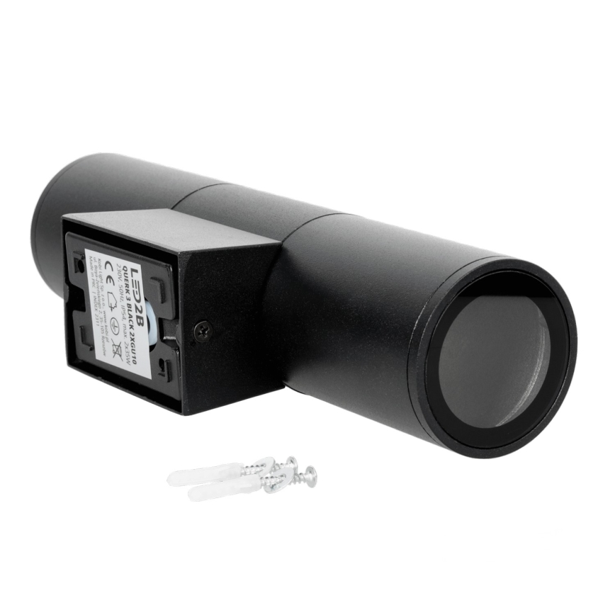 Outdoor-Wandleuchte 2xGU10/35W/230V IP54 rund schwarz
